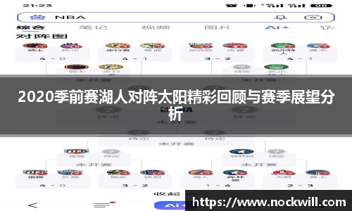 2020季前赛湖人对阵太阳精彩回顾与赛季展望分析